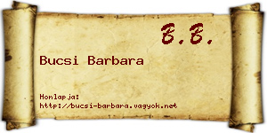 Bucsi Barbara névjegykártya